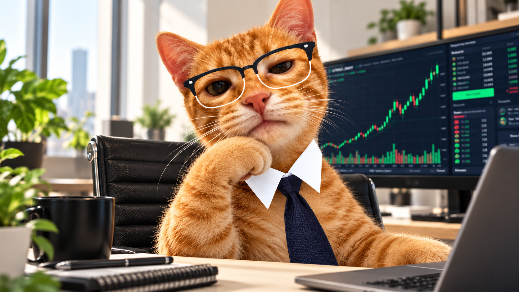 Fomo Deg with a bullish chart on screen